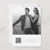 Elegante Script QR Code Foto Budget Bruiloft Kaart (Achterkant)