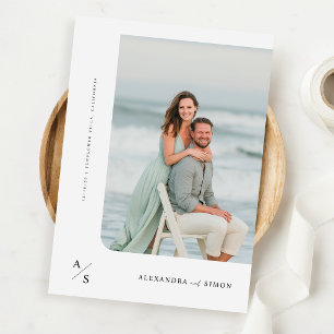 Elegante Script QR Code Foto Budget Bruiloft Kaart