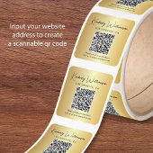 Elegante Script QR Code Gouden Bedankt Vierkante Sticker