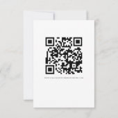 Elegante Script QR Code Huwelijk Zwart Wit RSVP Kaartje (Achterkant)