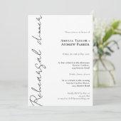 Elegante Script QR Code Huwelijks Oefenavond Kaart (Staand voorkant)