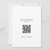 Elegante Script QR Code Huwelijks Oefenavond Kaart (Achterkant)