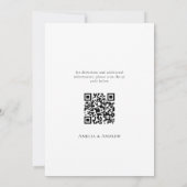 Elegante Script QR Code Huwelijks Proefdiners Kaart (Achterkant)