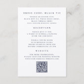 Elegante Script QR-code Huwelijksdetails Bestemmin Informatiekaartje (Achterkant)