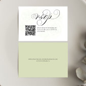 Elegante Script QR Code Huwelijksreactie RSVP Kaartje