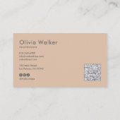 Elegante Script QR-code & Sociale Media Visitekaartje (Achterkant)