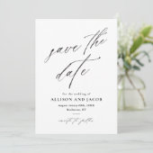 Elegante Script QR-code Trouwfoto  Save The Date (Staand voorkant)
