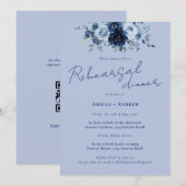 Elegante Script QR Code Trouwrepetie Diner Kaart (Voorkant / Achterkant)