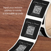 Elegante Script QR Code Zwart Bedankt Vierkante Sticker