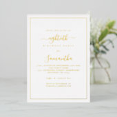 Elegante Script Rand 80ste Verjaardagsfeest Luxe Folie Uitnodiging (Staand Voorkant)