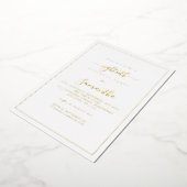 Elegante Script Rand 80ste Verjaardagsfeest Luxe Folie Uitnodiging (Gedraaid)