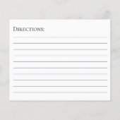 Elegante script recept kaart (Achterkant)