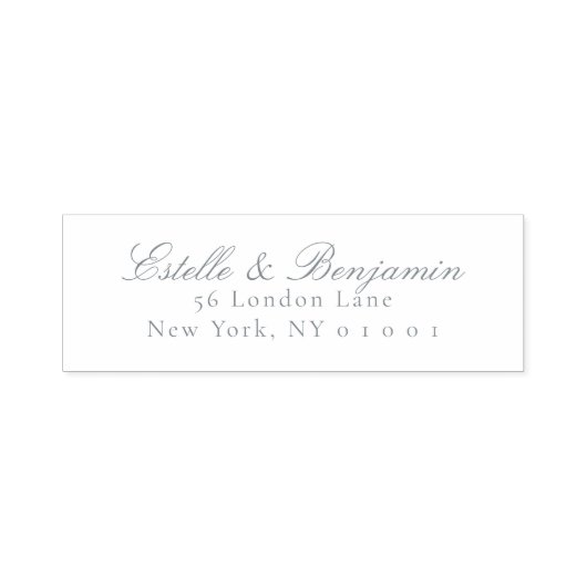 Elegante Script Retouradres Huwelijk Zelfinktende Stempel (Design)
