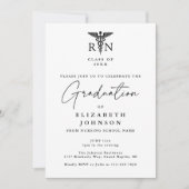 Elegante Script RN Verpleegkunde Foto Afstudeerfee Kaart (Voorkant)