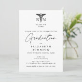 Elegante Script RN Verpleegkunde Foto Afstudeerfee Kaart (Staand voorkant)