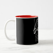 Elegante Script Rode Liefdeshart Bae Definitie Tweekleurige Koffiemok (Links)