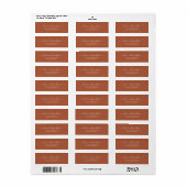 Elegante script roestbruine trouw retouradres etiket (Full Sheet)