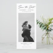 Elegante Script Romantische Moderne Foto Bruiloft Save The Date (Staand voorkant)