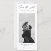 Elegante Script Romantische Moderne Foto Bruiloft Save The Date (Voorkant)
