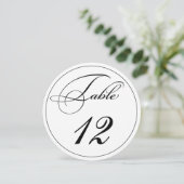 Elegante script ronde tafel nummertjes kaart (Staand voorkant)