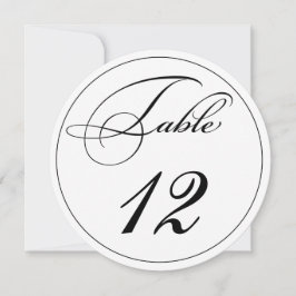 Elegante script ronde tafel nummertjes kaart