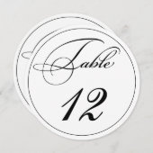 Elegante script ronde tafelnummerkaarten kaart (Voorkant / Achterkant)
