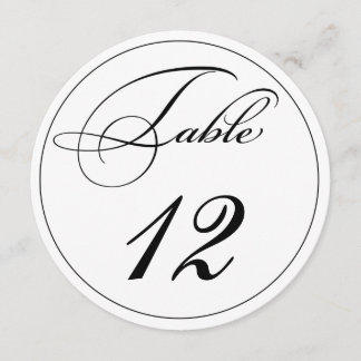 Elegante script ronde tafelnummerkaarten kaart