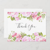 Elegante Script Rose Banner Zakelijk Bedankt Briefkaart (Voorkant / Achterkant)