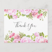 Elegante Script Rose Banner Zakelijk Bedankt Briefkaart (Voorkant)