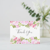 Elegante Script Rose Banner Zakelijke Dank Je Briefkaart (Staand voorkant)