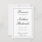 Elegante script rouwtroost dankkaart kaart (Voorkant)