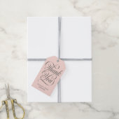 Elegante Script Roze Baby Shower Favor Cadeaulabel (Met Touw)