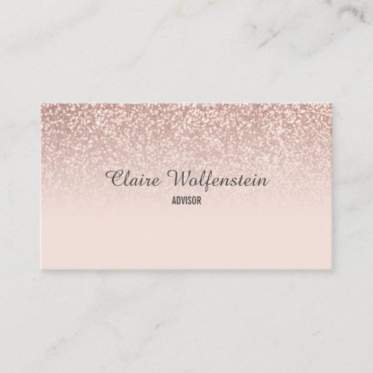 Elegante Script Roze Gouden Glitter Visitekaartje (Voorkant)