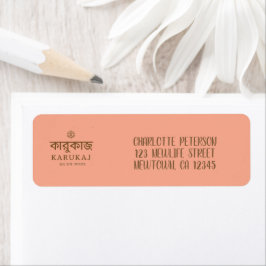 Elegante script roze retouradreslabels etiket