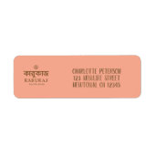 Elegante script roze retouradreslabels etiket (Voorkant)