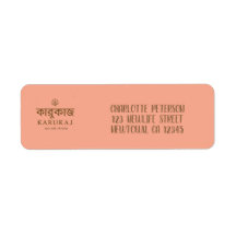 Elegante script roze retouradreslabels