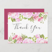 Elegante Script Rozen Tuin Bedankkaart voor Zakeli (Voorkant / Achterkant)