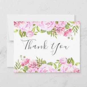 Elegante Script Rozen Tuin Bedanktkaart voor Zakel Bedankkaart