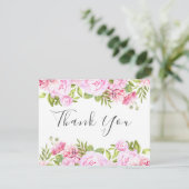 Elegante Script Rozen Tuin Bedanktkaart voor Zakel Bedankkaart (Staand voorkant)