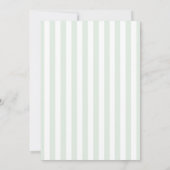 Elegante script sagegroene strepen bruidsdouche kaart (Achterkant)