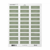 Elegante script saliegroen trouw retouradres etiket (Full Sheet)