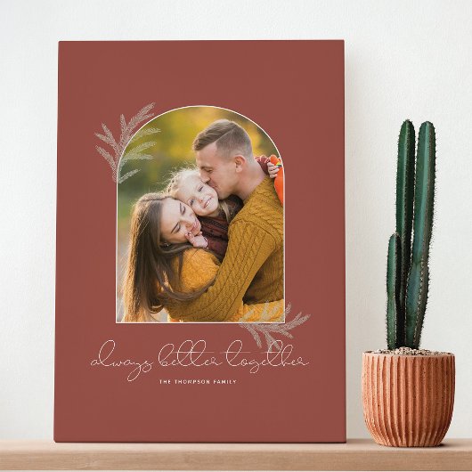 Elegante script | Samen is beter Familie Foto Boog Canvas Afdruk
