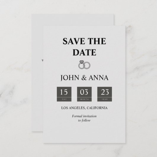 Elegante Script Save the Date Aankondigingskaart (Voorkant / Achterkant)