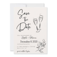 Elegante Script Save the Date Aankondigingskaart
