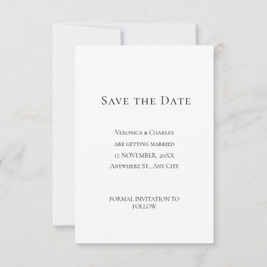 Elegante Script Save the Date Aankondigingskaart Kaart (Achterkant)