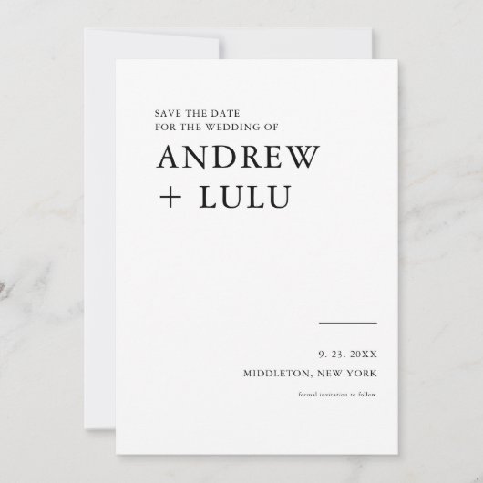 Elegante Script Save-the-Date Aankondigingskaart Save The Date (Voorkant)