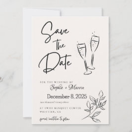 Elegante Script Save-the-Date Aankondigingskaart Save The Date