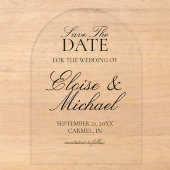 Elegante Script Save The Date Acryl Uitnodiging (Voorkant)