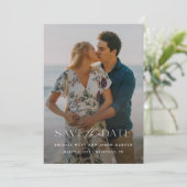 Elegante Script Save the Date Foto (Staand voorkant)