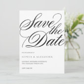 Elegante Script Save the Date Trouwkaart | Luxe Kaart (Staand voorkant)